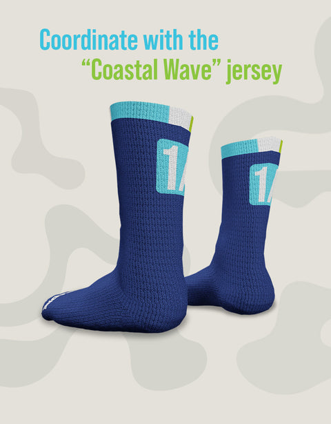 1A Cycling "Coastal Wave" Socks